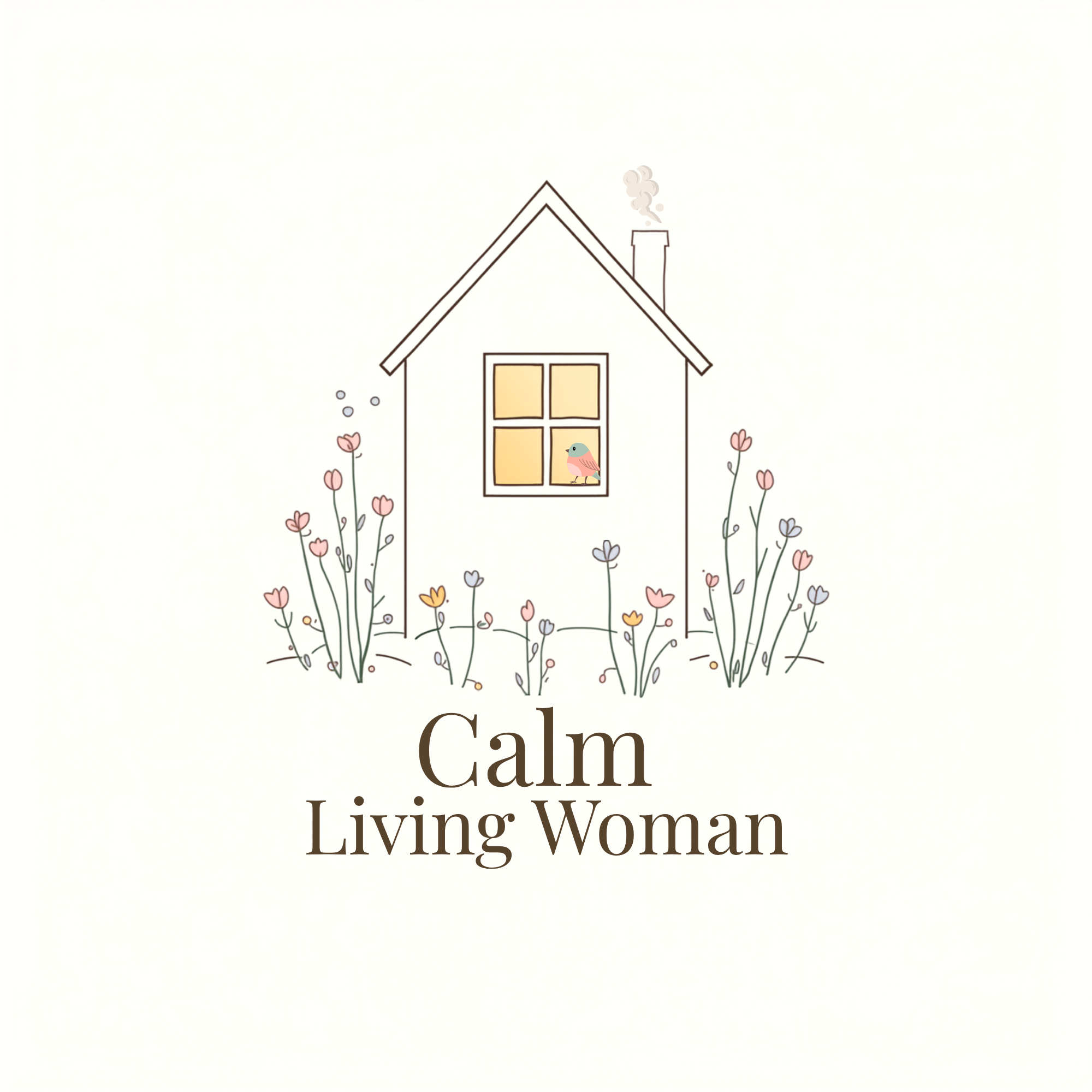 calm woman cozy living